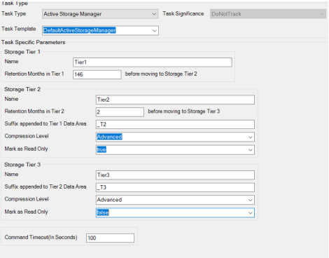 Configuring the task template and parameters for Oracle.